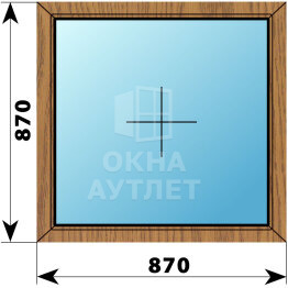 Глухое окно из лиственницы 870×870 ОА-44136