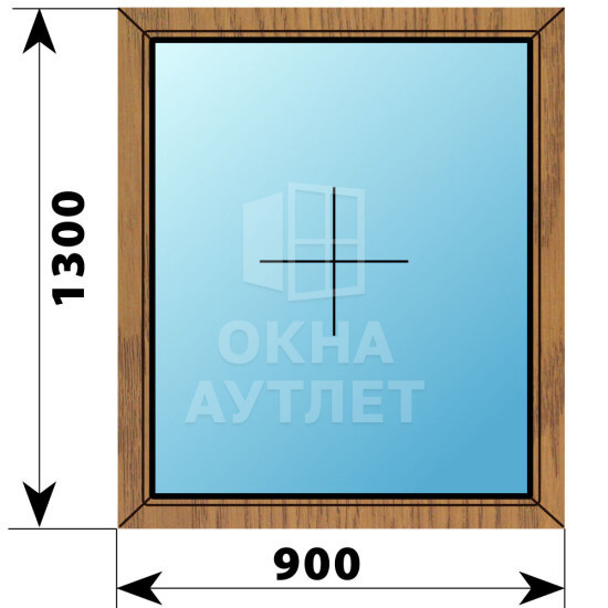 Глухое окно из лиственницы 900×1300 ОА-44331