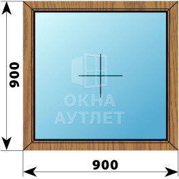 Глухое окно из лиственницы 900×900 ОА-44169