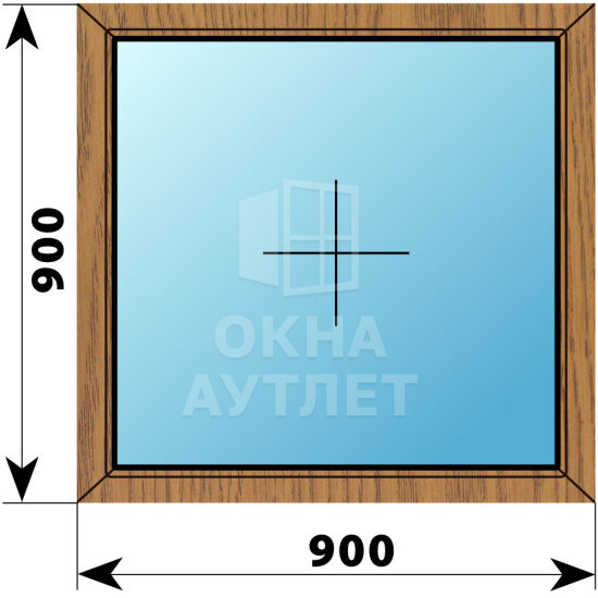 Глухое окно из лиственницы 900×900 ОА-44169