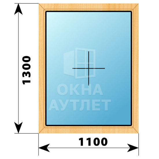 Глухое окно из сосны 1100×1300 ОА-41479