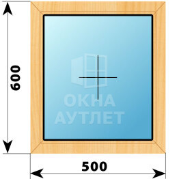 Глухое окно из сосны 500×600 ОА-41128