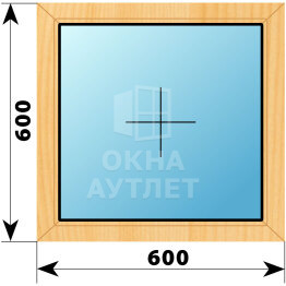 Глухое окно из сосны 600×600 ОА-41209