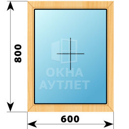 Глухое окно из сосны 600×800 ОА-41212