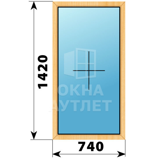 Глухое окно из сосны 740×1420 ОА-41143