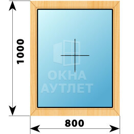 Глухое окно из сосны 800×1000 ОА-41278