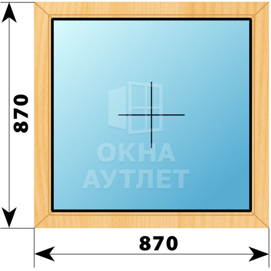 Глухое окно из сосны 870×870 ОА-41263