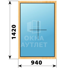 Глухое окно из сосны 940×1420 ОА-41455