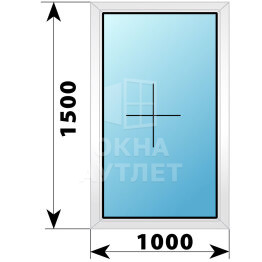 Глухое пластиковое окно 1000×1500 ОА-39223
