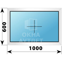 Глухое пластиковое окно 1000×600 ОА-39046