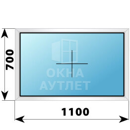 Глухое пластиковое окно 1100×700 ОА-39127