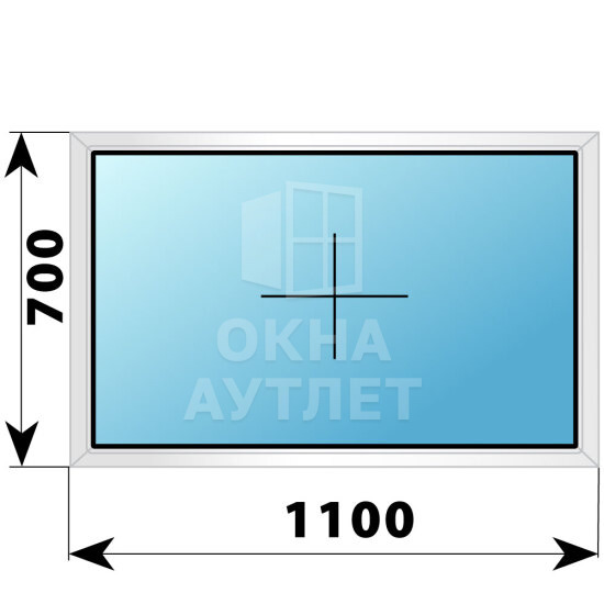 Глухое пластиковое окно 1100×700 ОА-39127
