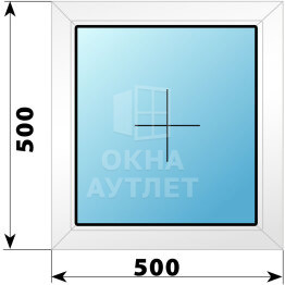 Глухое пластиковое окно 500×500 ОА-38992
