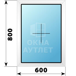 Глухое пластиковое окно 600×800 ОА-39106