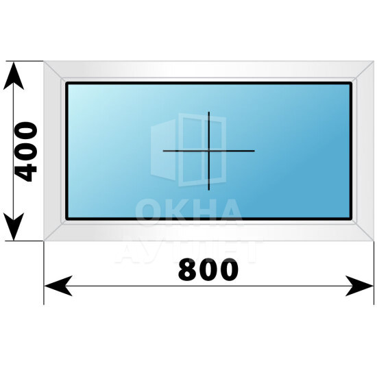 Глухое пластиковое окно 800×400 ОА-38281