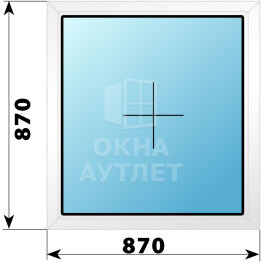 Глухое пластиковое окно 870×870 ОА-39169