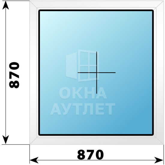 Глухое пластиковое окно 870×870 ОА-39169