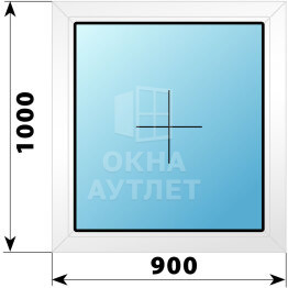 Глухое пластиковое окно 900×1000 ОА-39133