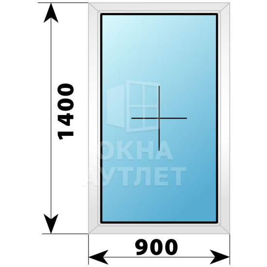 Глухое пластиковое окно 900×1400 ОА-39184