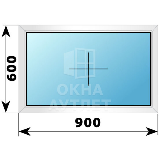 Глухое пластиковое окно 900×600 ОА-39115