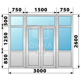 Холодная алюминиевая входная группа 3000×2600 №2 ОА-63943