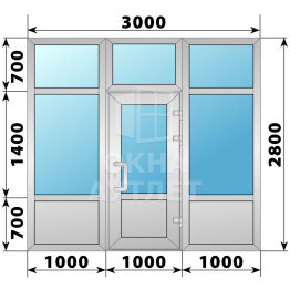Холодная алюминиевая входная группа 3000×2800 ОА-65434