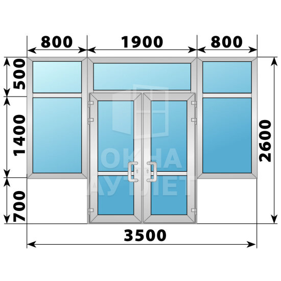 Холодная алюминиевая входная группа 3500×2600 ОА-65578