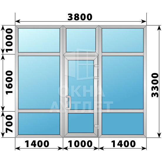 Холодная алюминиевая входная группа 3800×3300 ОА-65617