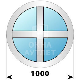 Круглое деревянно-алюминиевое окно с импостами D1000 ОА-47613