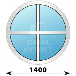 Круглое деревянно-алюминиевое окно с импостами D1400 ОА-48441