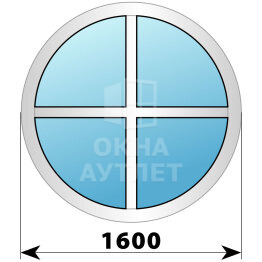 Круглое деревянно-алюминиевое окно с импостами D1600 ОА-48690