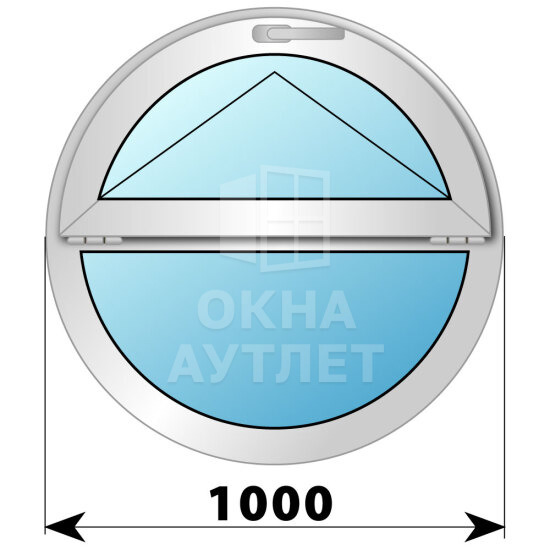 Круглое деревянно-алюминиевое откидное окно D1000 ОА-48654