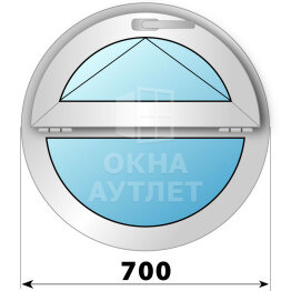 Круглое деревянно-алюминиевое откидное окно D700 ОА-47880