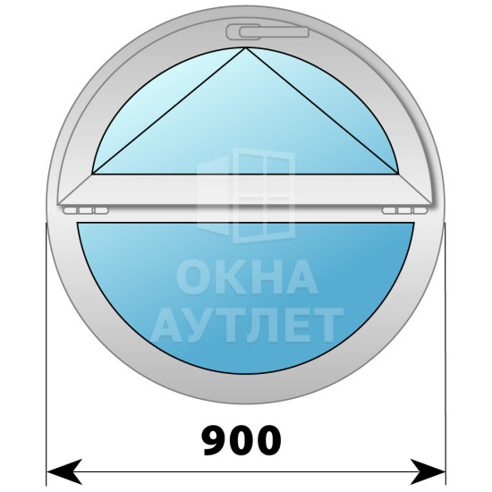 Круглое деревянно-алюминиевое откидное окно D900 ОА-48477