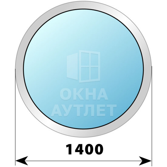 Круглое глухое алюминиевое окно D1400 ОА-51575