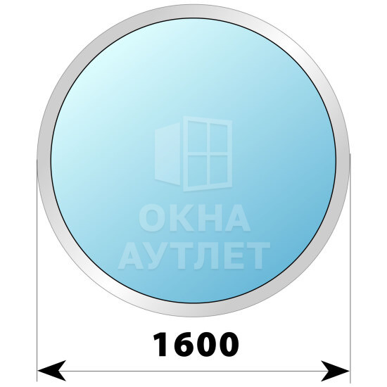 Круглое глухое алюминиевое окно D1600 ОА-51494