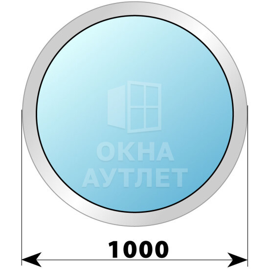 Круглое глухое деревянно-алюминиевое окно D1100 ОА-50819
