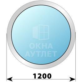 Круглое глухое деревянно-алюминиевое окно D1200 ОА-50996