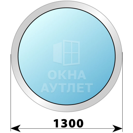 Круглое глухое деревянно-алюминиевое окно D1300 ОА-51146