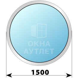Круглое глухое деревянно-алюминиевое окно D1500 ОА-48435