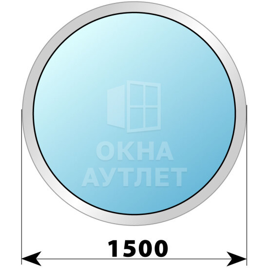 Круглое глухое деревянно-алюминиевое окно D1500 ОА-48435