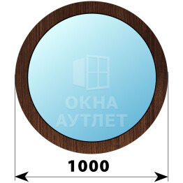 Круглое деревянное глухое окно из дуба D1000 ОА-48087
