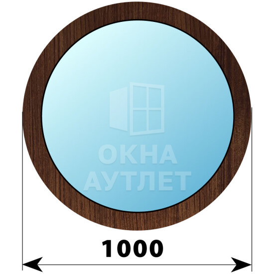 Круглое деревянное глухое окно из дуба D1000 ОА-48087