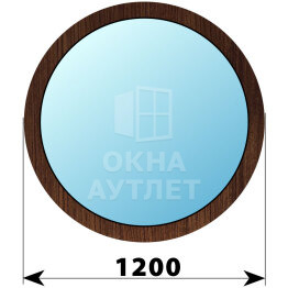 Круглое деревянное глухое окно из дуба D1200 ОА-48540