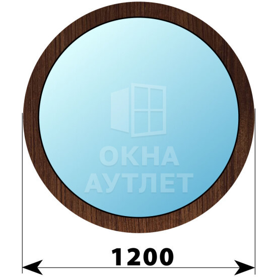 Круглое деревянное глухое окно из дуба D1200 ОА-48540