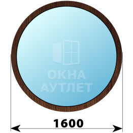 Круглое деревянное глухое окно из дуба D1600 ОА-48995