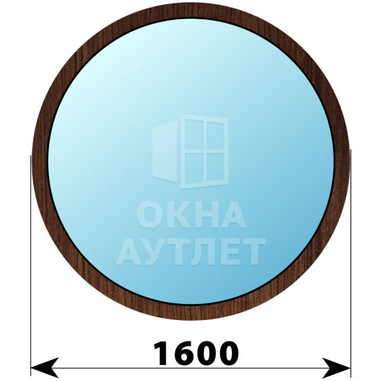 Круглое деревянное глухое окно из дуба D1600 ОА-48995