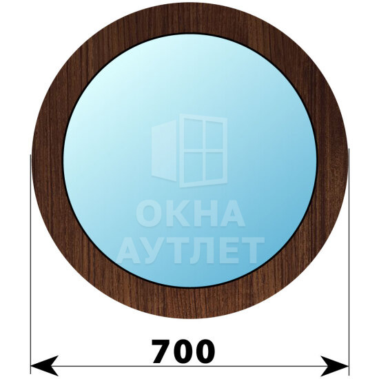 Круглое деревянное глухое окно из дуба D700 ОА-47091