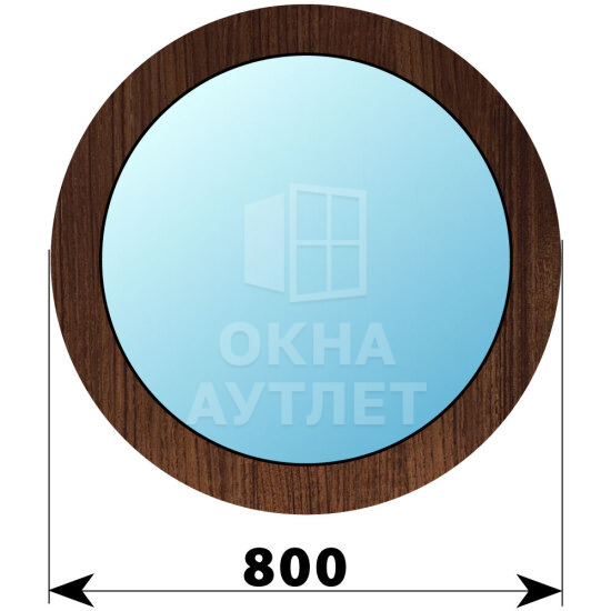 Круглое деревянное глухое окно из дуба D800 ОА-47478