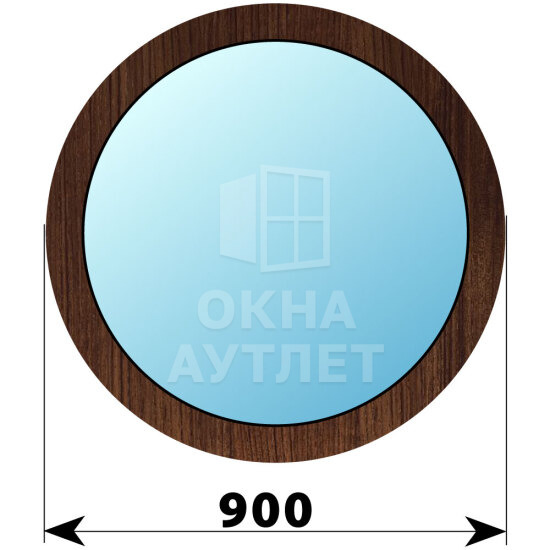 Круглое деревянное глухое окно из дуба D900 ОА-50963